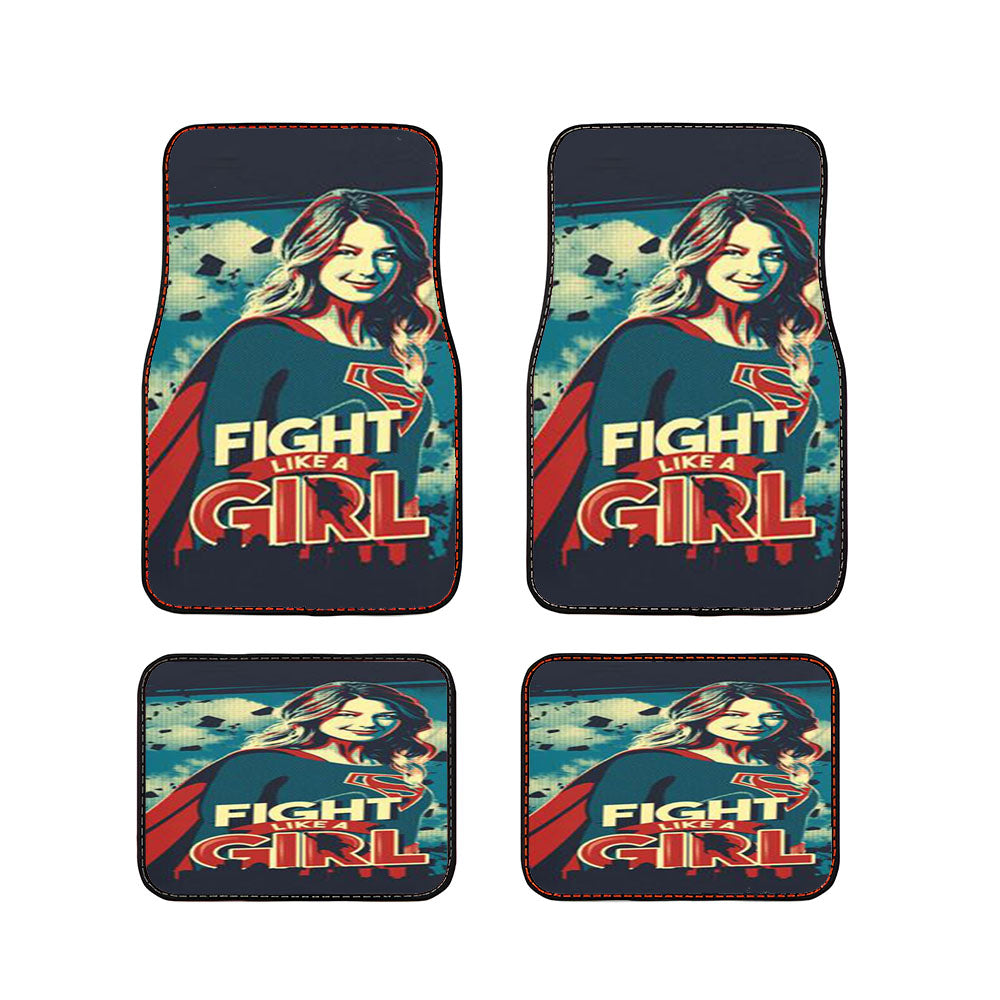 Supergirl Fight Like A Girl Car Floor Mats Accessories