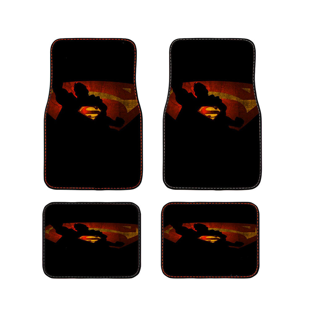Superman Black Silhouette Logo Car Floor Mats Accessories