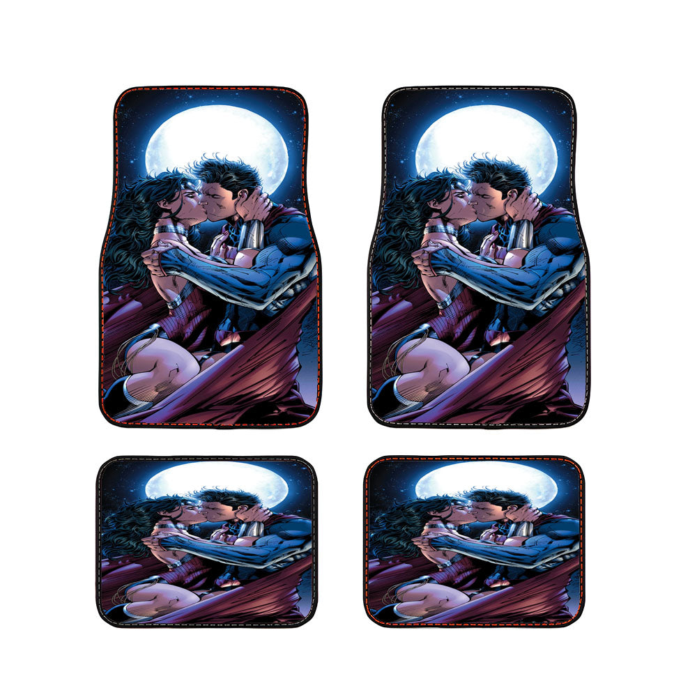 Superman Wonder Woman Kiss Car Floor Mats Accessories