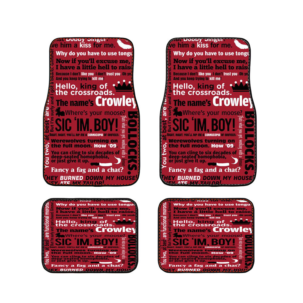 Supernatural Crowley Quotes Car Floor Mats Accessories