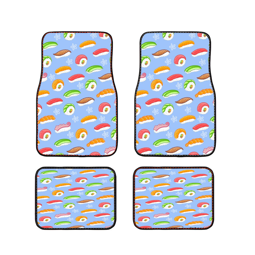 Sushi Blue Pattern Car Floor Mats Accessories