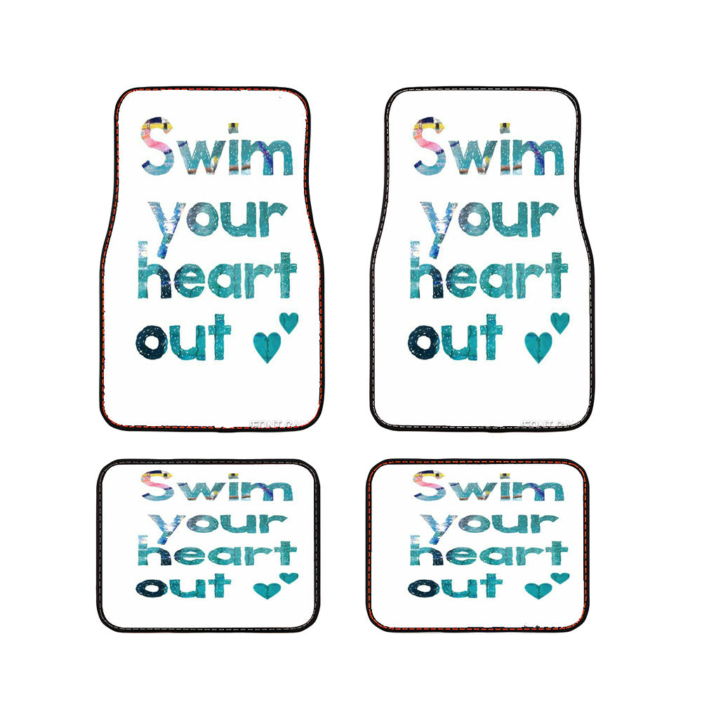 Swim Your Heart Out Car Floor Mats Accessories