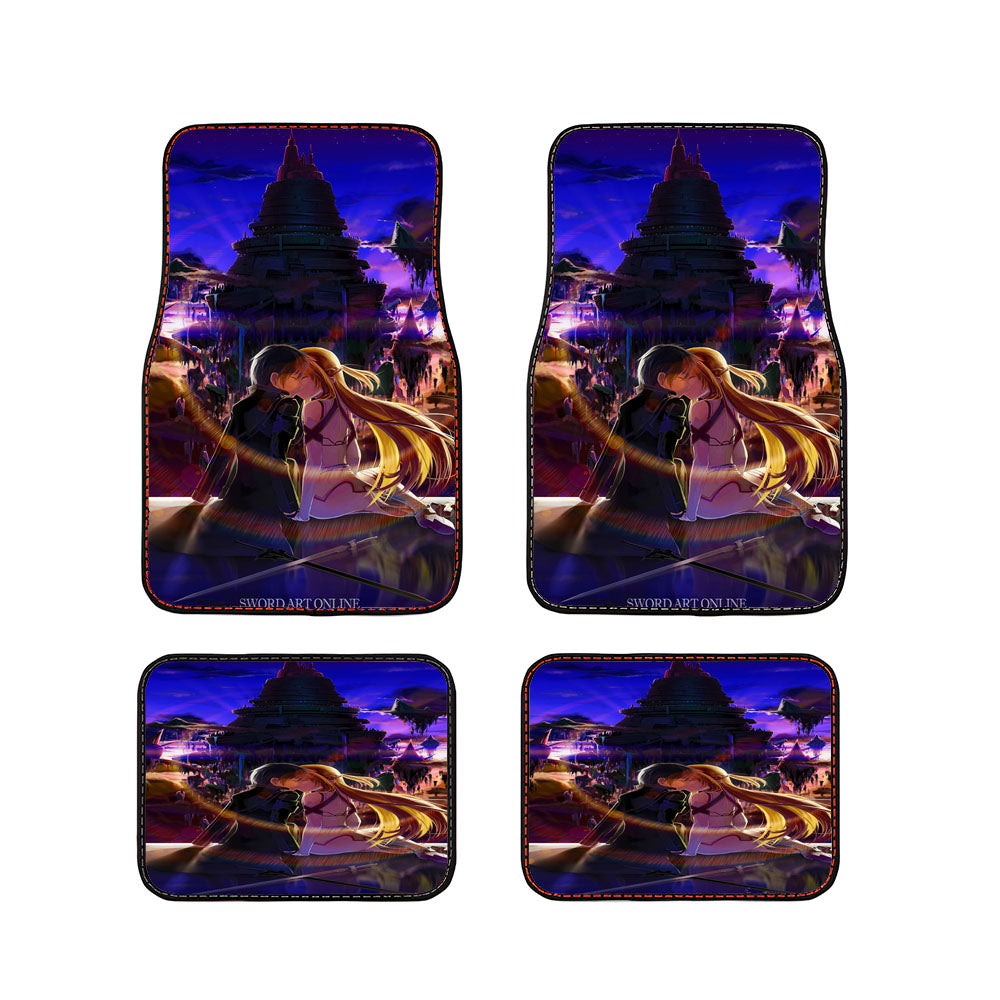 Sword Art Online Aicrad Kirito Asuna Car Floor Mats Accessories