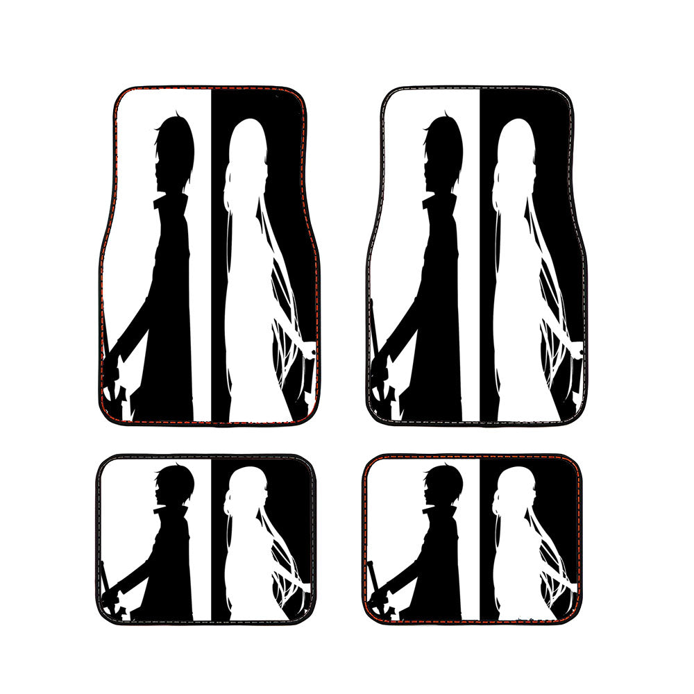 Sword Art Online Kirito Asuna Black White Car Floor Mats Accessories