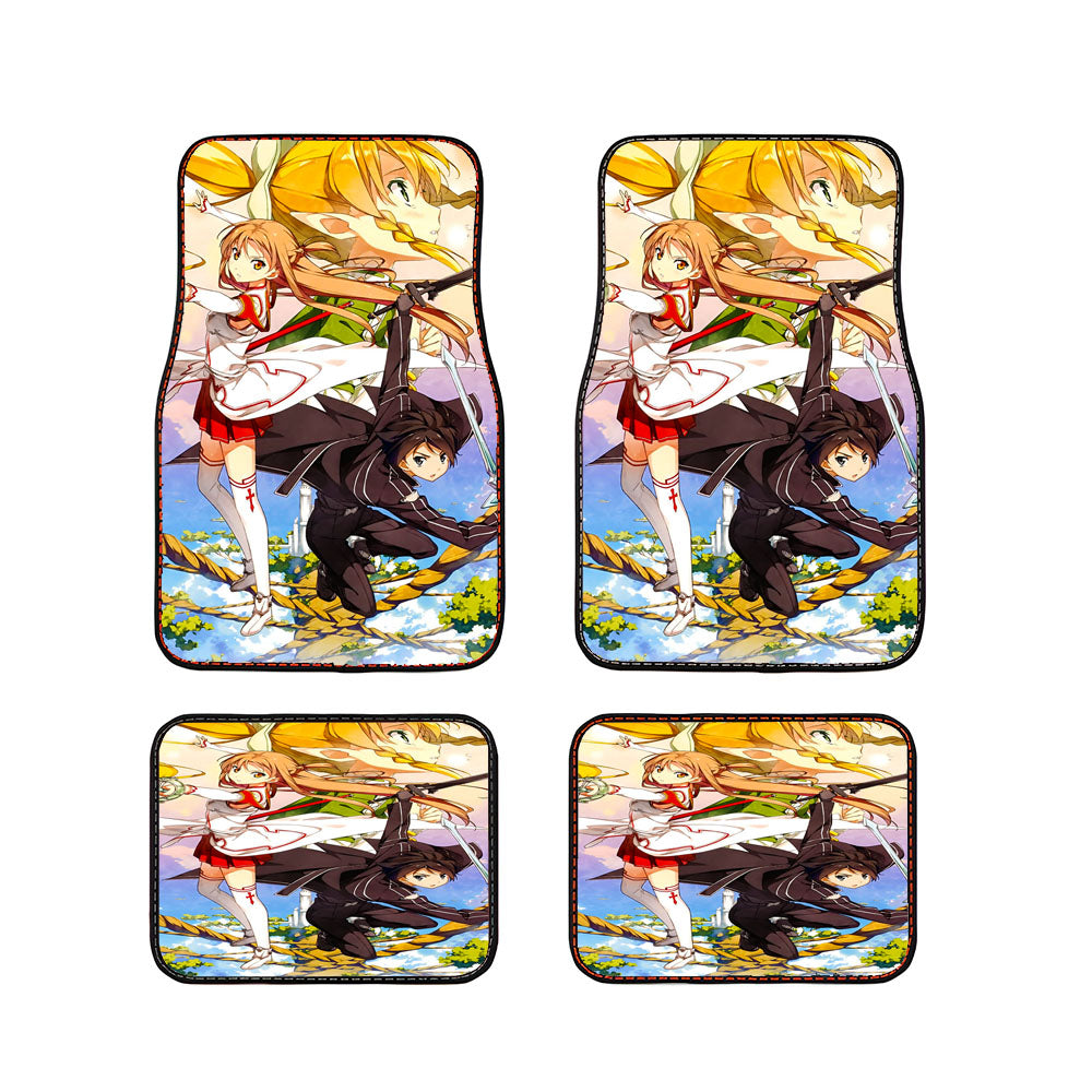 Sword Art Online Kirito Asuna Leafa Car Floor Mats Accessories