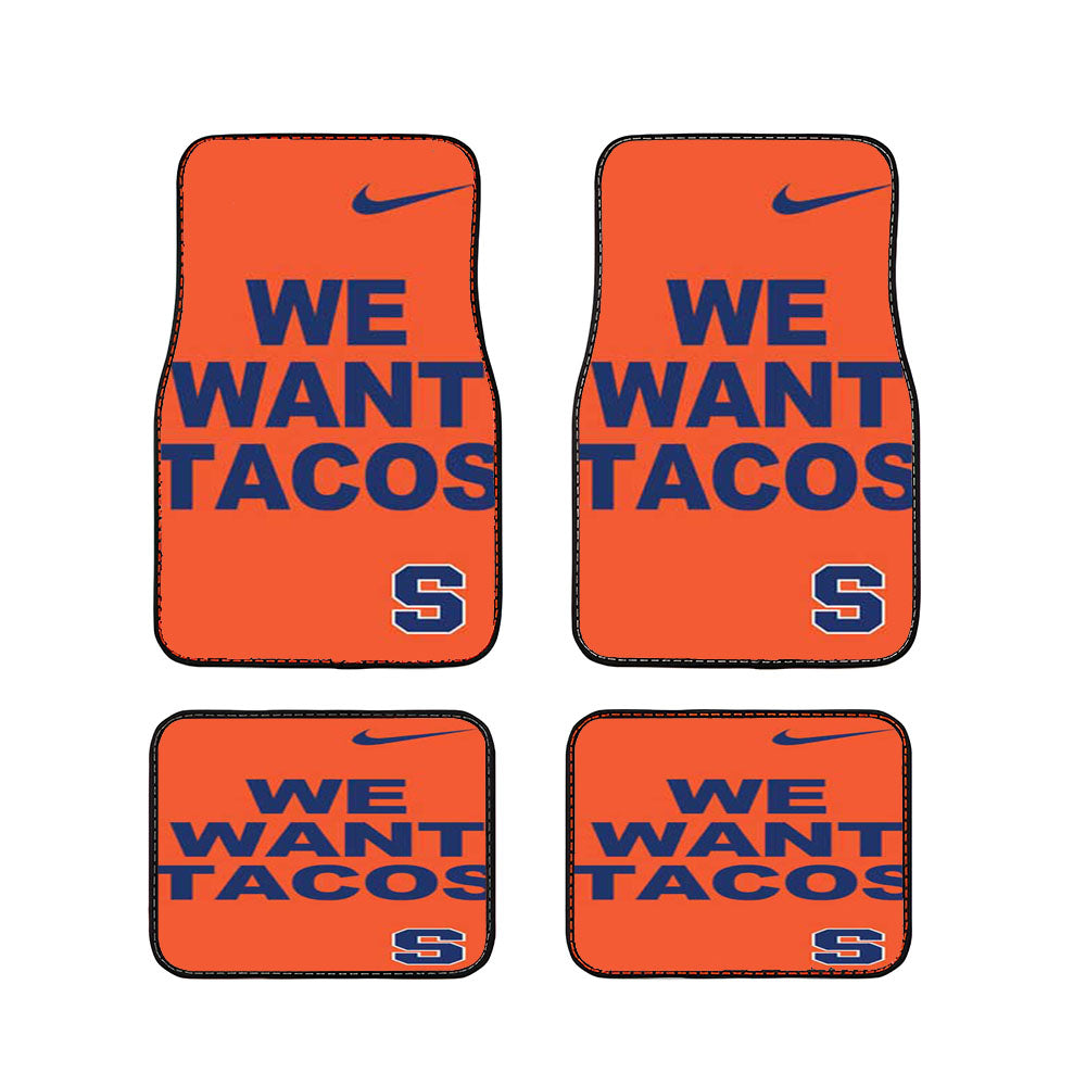 Syracuse Orange We Want Tacos Car Floor Mats Accessories