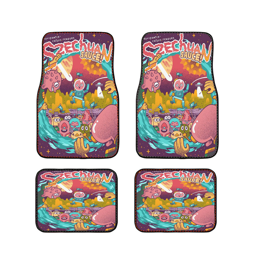 Szechuan Sauce Alien Rick And Morty Art Car Floor Mats Accessories