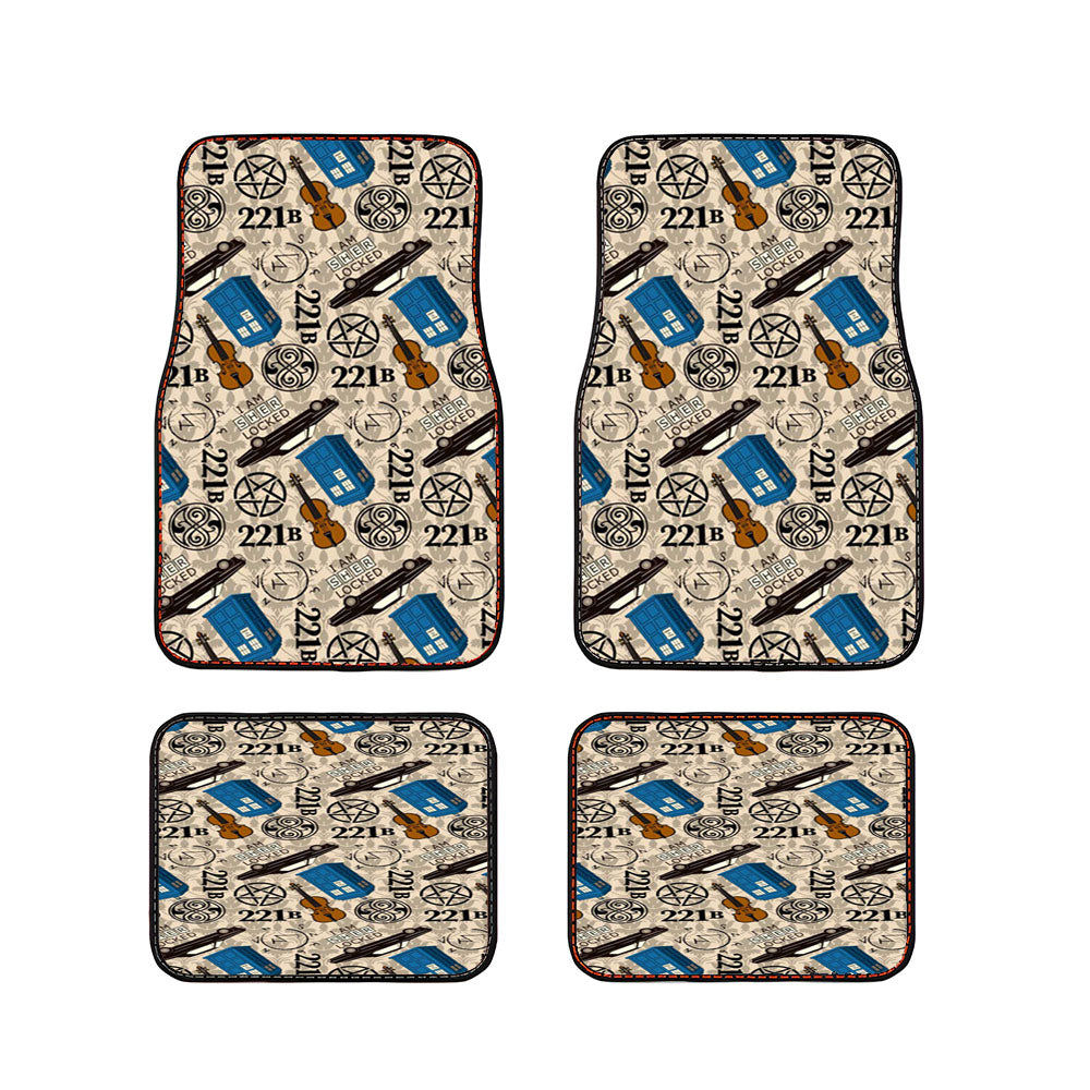 Tardis Sherlock Pattern Car Floor Mats Accessories