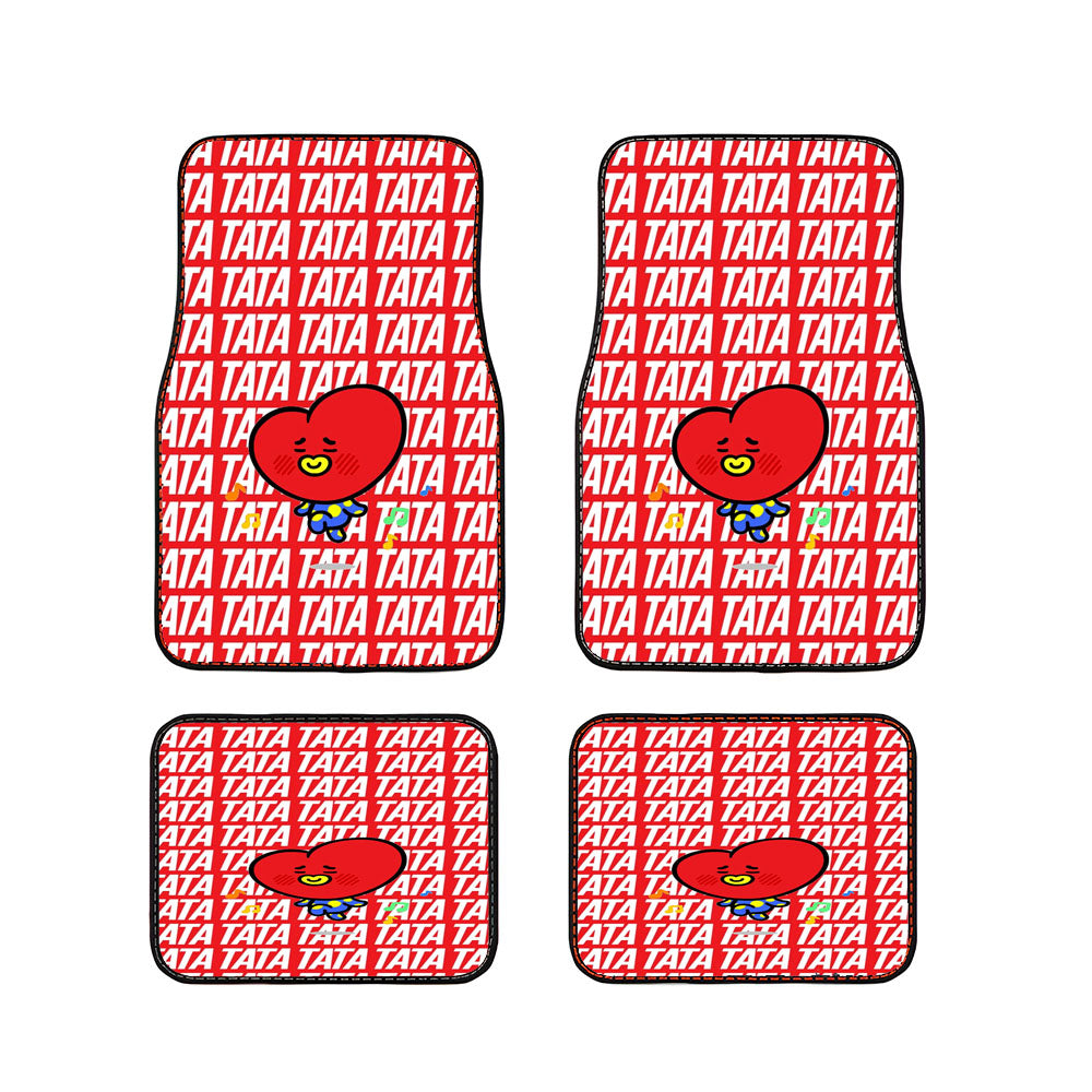 Tata Bts Icon Pattern Car Floor Mats Accessories