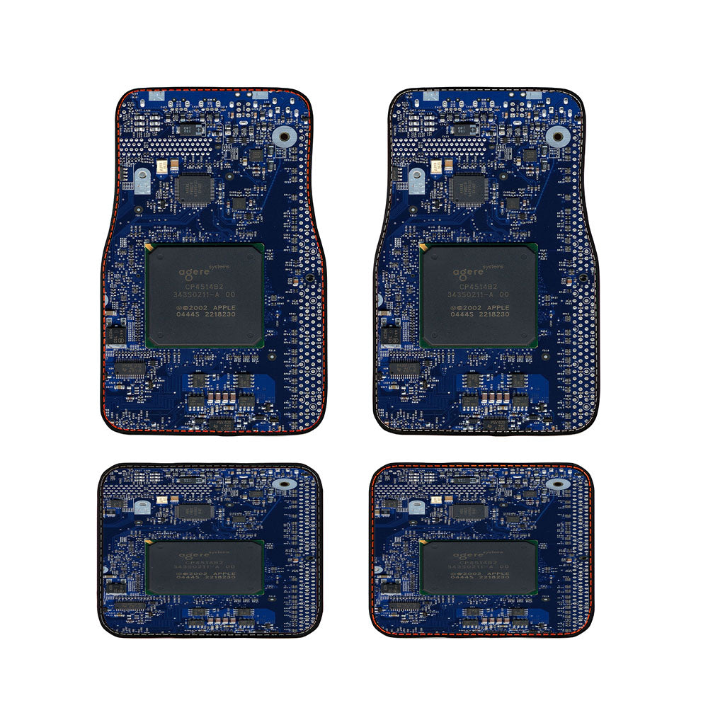 Technology Circuit Blue Car Floor Mats Accessories