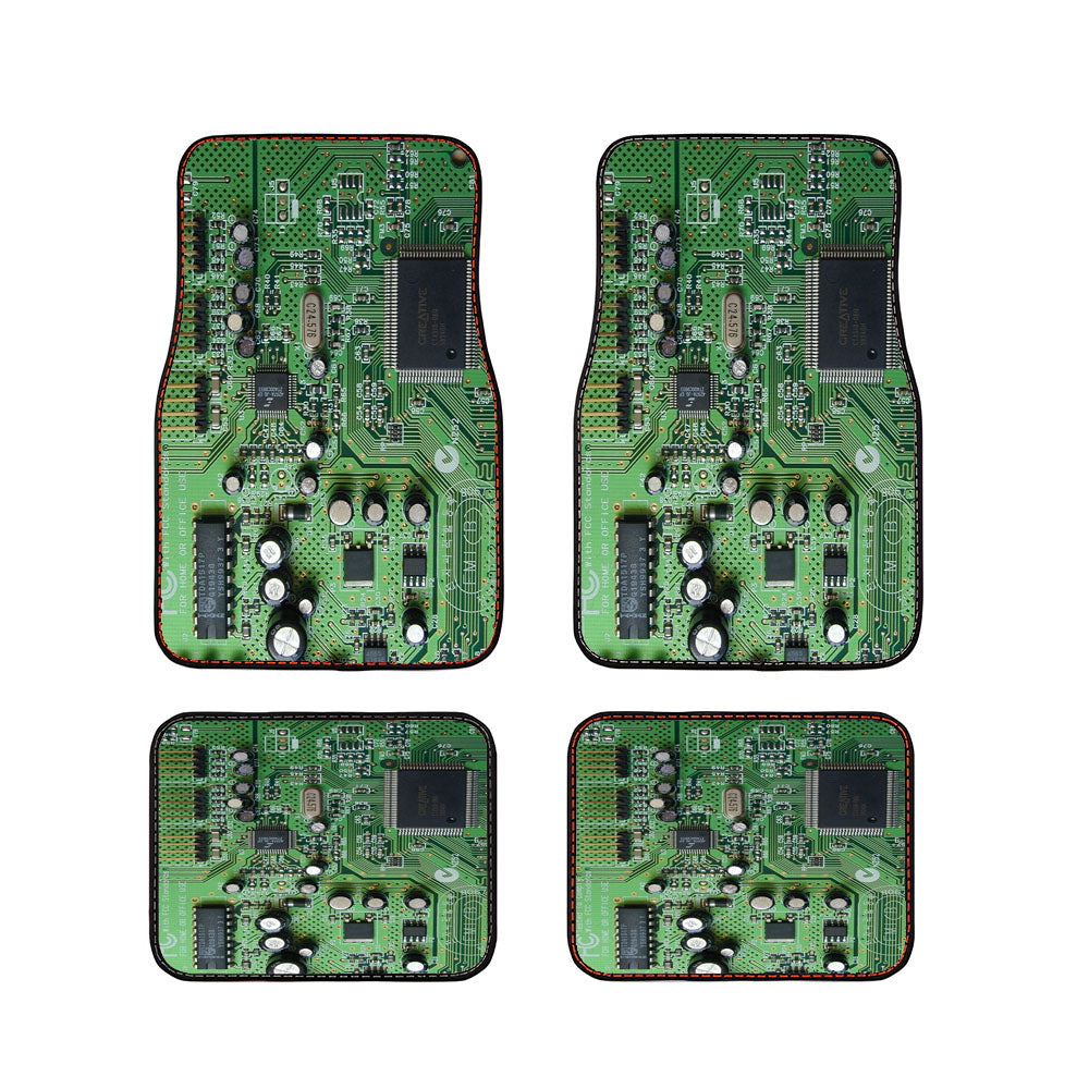 Technology Circuit Green Car Floor Mats Accessories