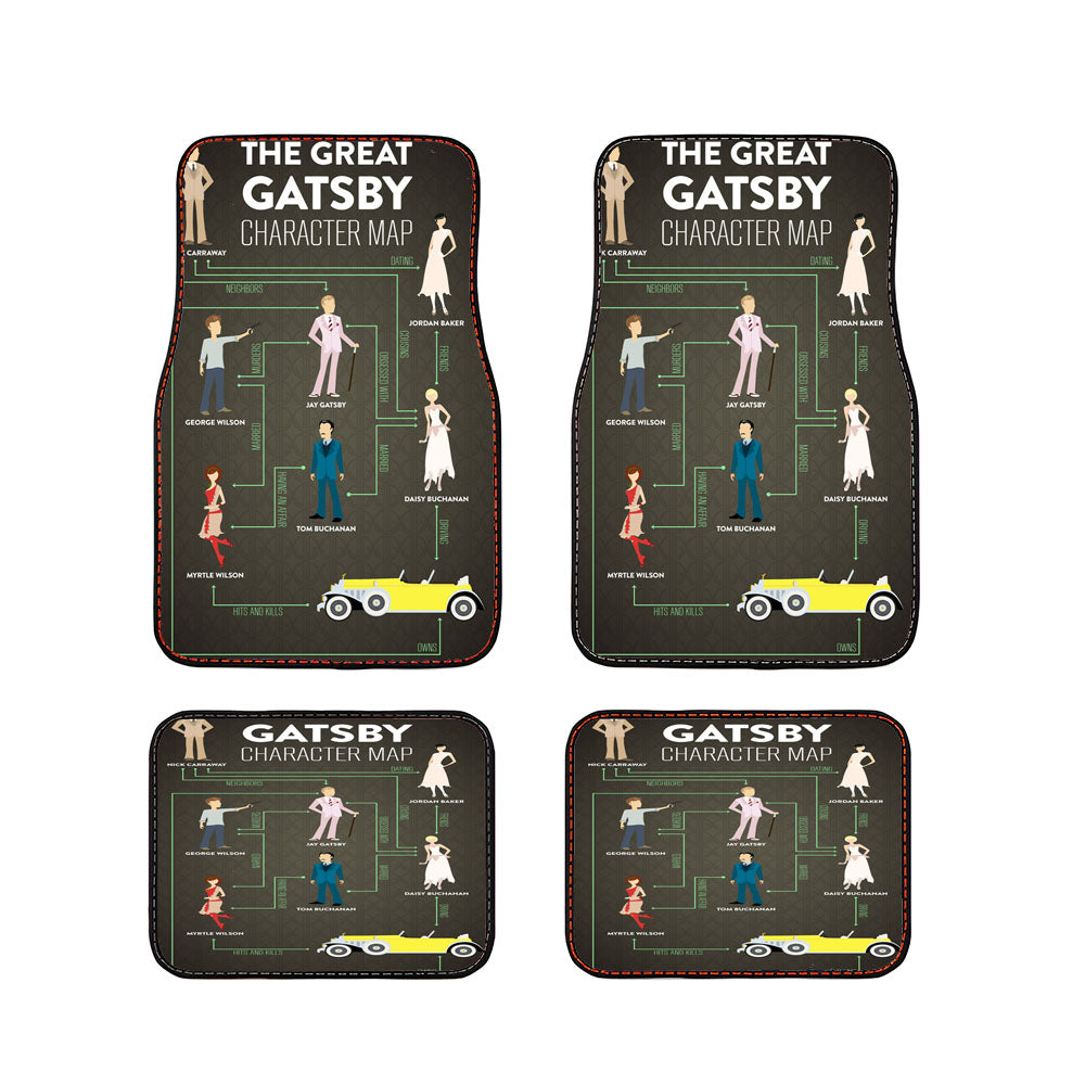 The Great Gatsby Character Map Car Floor Mats Accessories