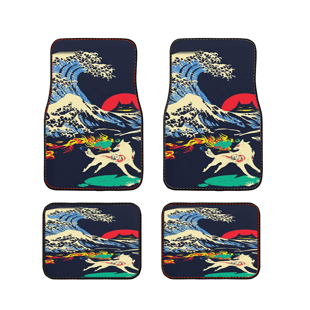 The Great Wave Of Oni Island Car Floor Mats Accessories