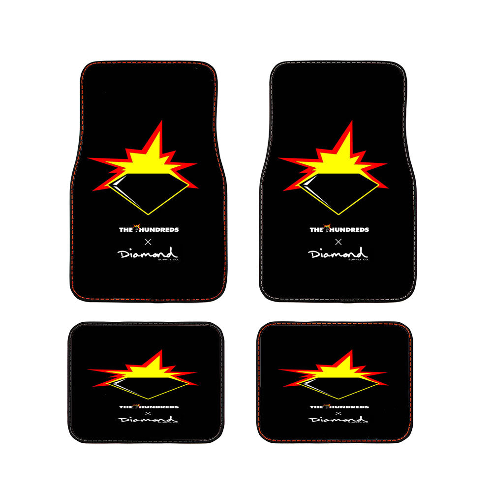 The Hundreds Diamond Supply Co Black 1 Car Floor Mats Accessories