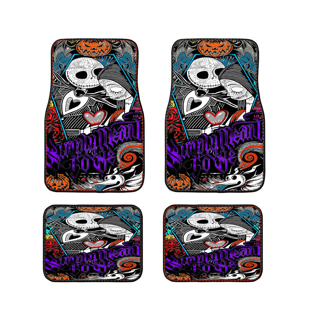 The Nightmare Before Christmas Jack Skellington And Sally Car Floor Mats Accessories