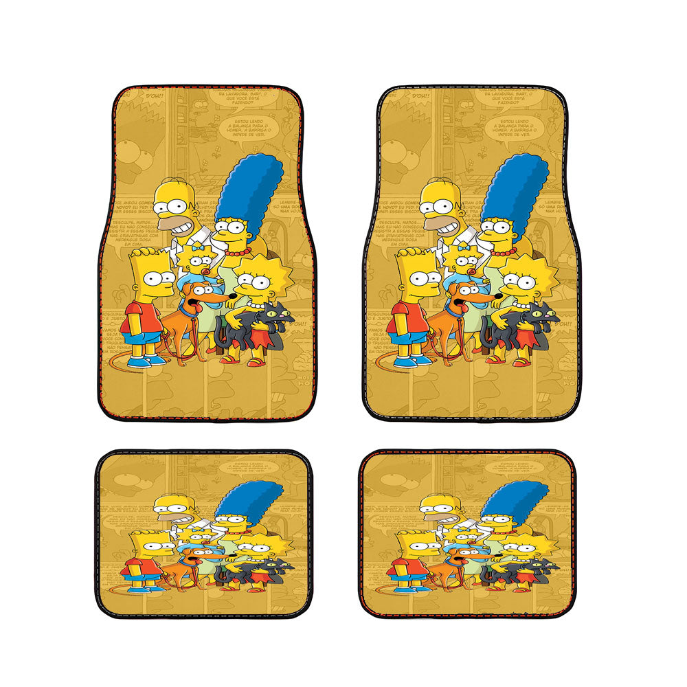 The Simpsons Family Comic Car Floor Mats Accessories