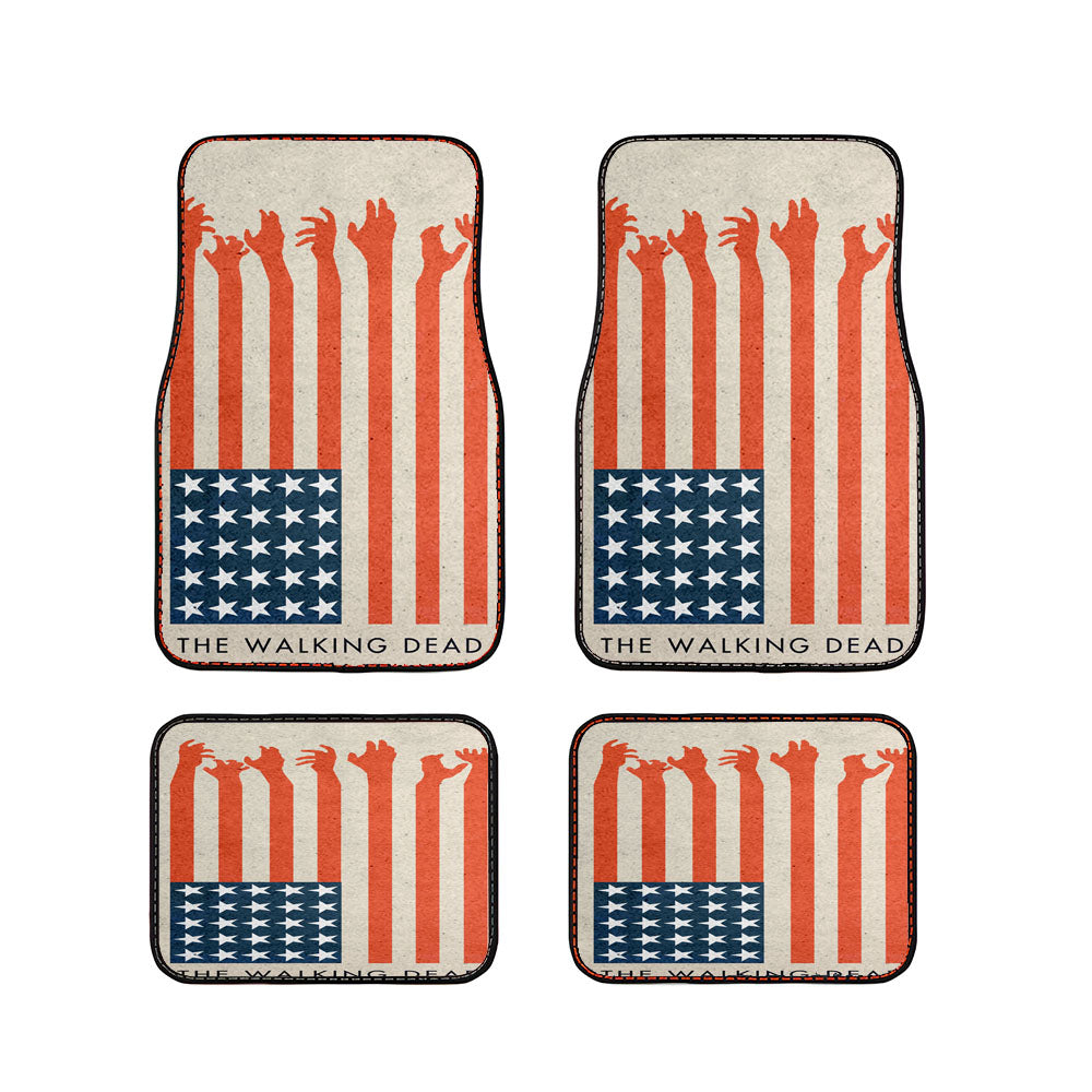 The Walking Dead America Flag Car Floor Mats Accessories