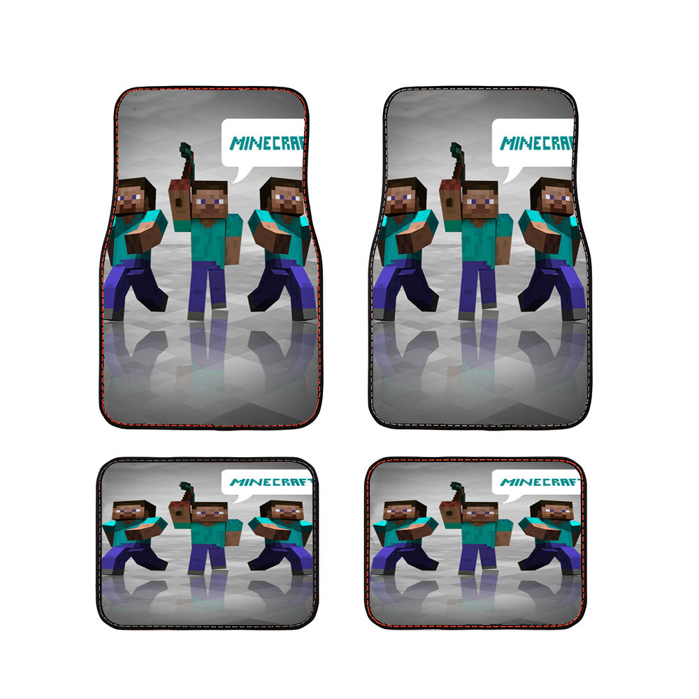 Three Minecraft Game Car Floor Mats Accessories