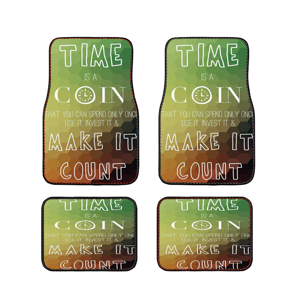 Time Is A Coin Car Floor Mats Accessories