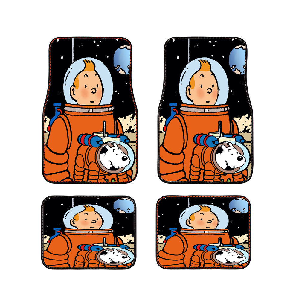 Tintin And Snowy Nasa Moon Adventure Car Floor Mats Accessories