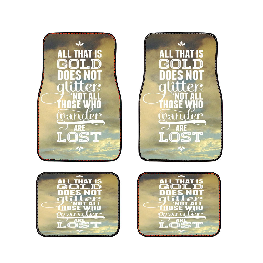 Tolkien Quote Not All Those Who Wander Are Lost Car Floor Mats Accessories