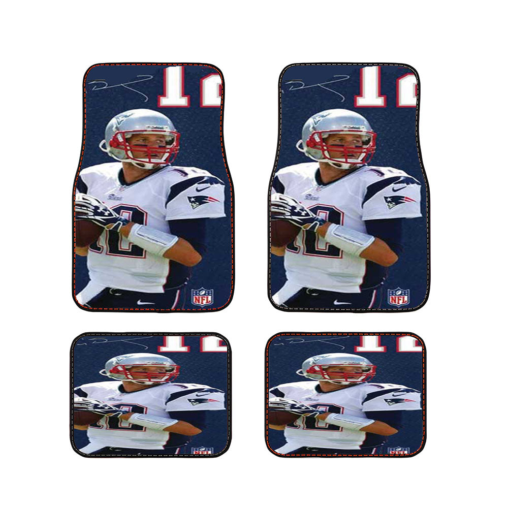 Tom Brady Jersey Bkg Autograph Car Floor Mats Accessories