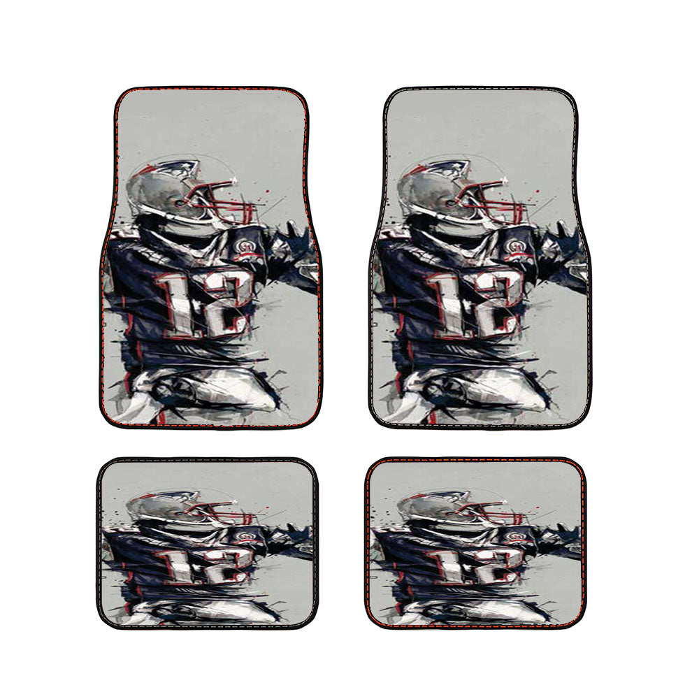 Tom Brady Sketch Car Floor Mats Accessories