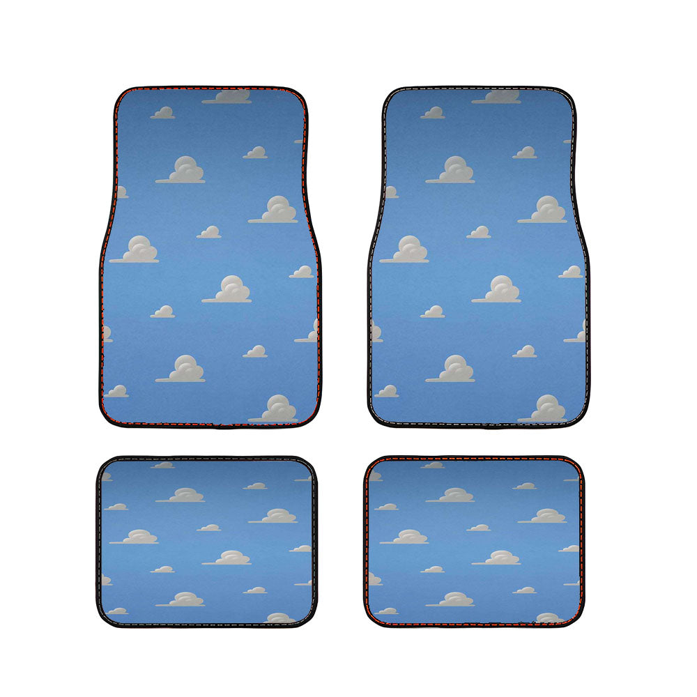 Toy Story Sky Blue Clouds Pattern Car Floor Mats Accessories