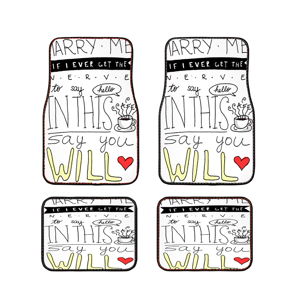Train Marry Me Lyric Cover Car Floor Mats Accessories