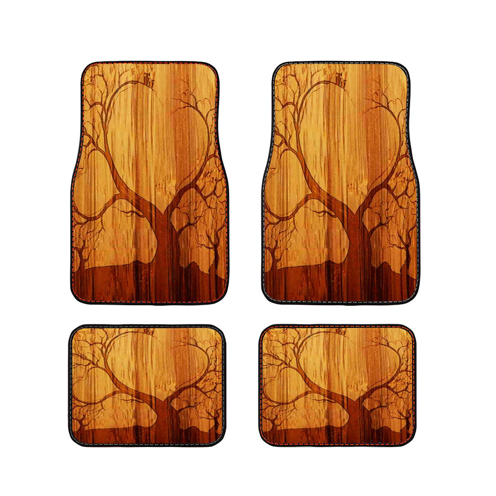 Tree Old Love Wood Design Car Floor Mats Accessories