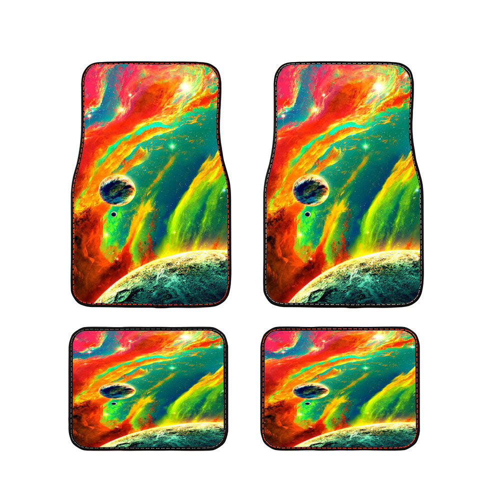 Trippy Colorful Spaceadelic Abstract Car Floor Mats Accessories