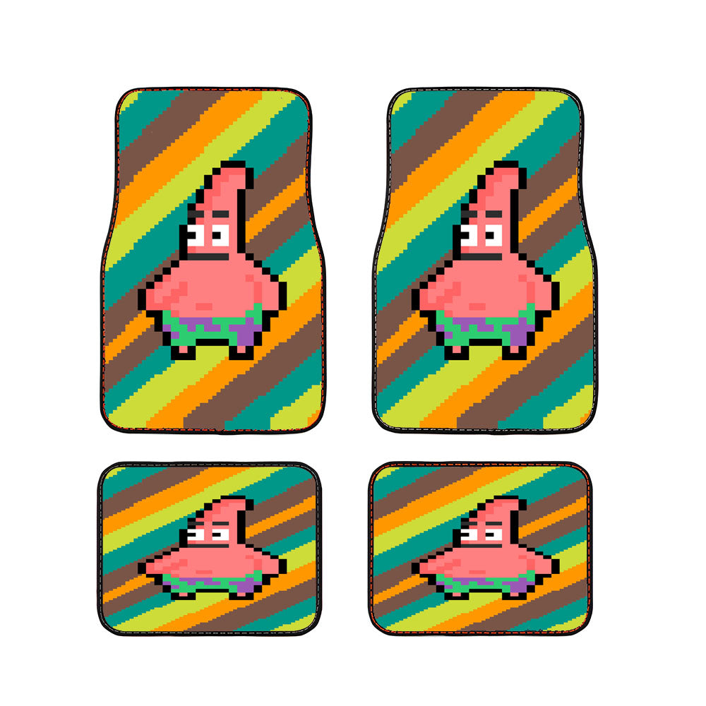 Trippy Patrick Pixel Car Floor Mats Accessories