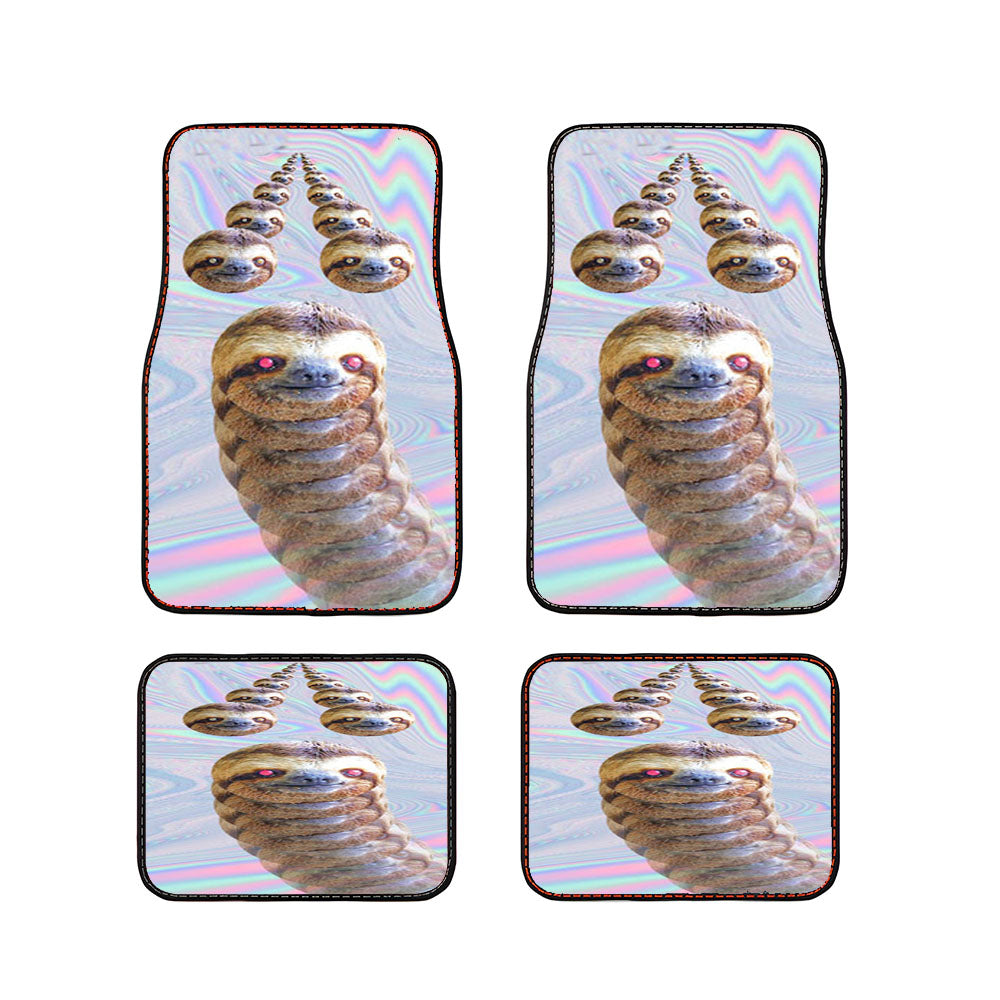 Trippy Sloth Heads Car Floor Mats Accessories