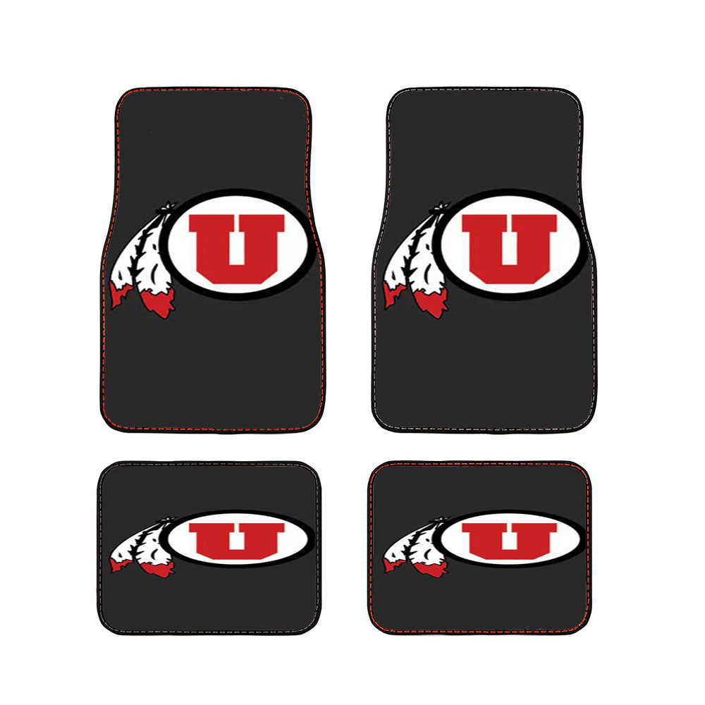 Utah State Logo On Grey Car Floor Mats Accessories