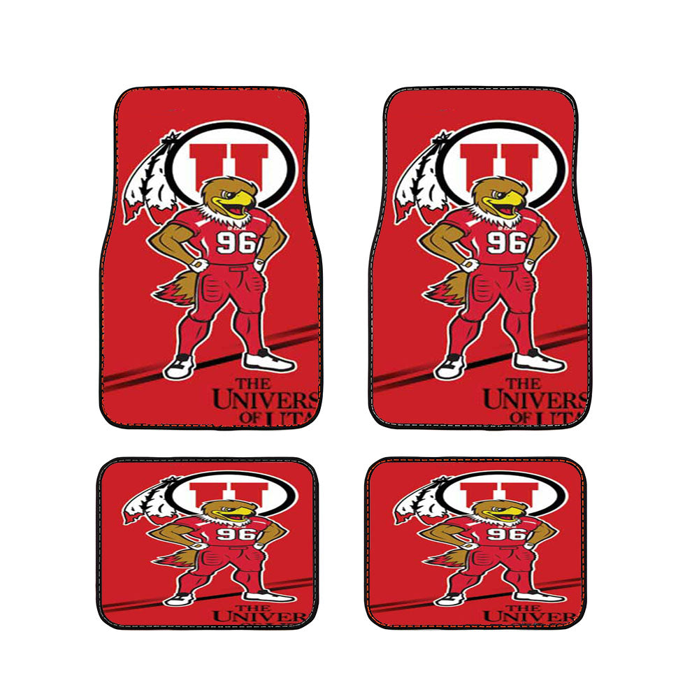 Utah Utes Logo Red Car Floor Mats Accessories