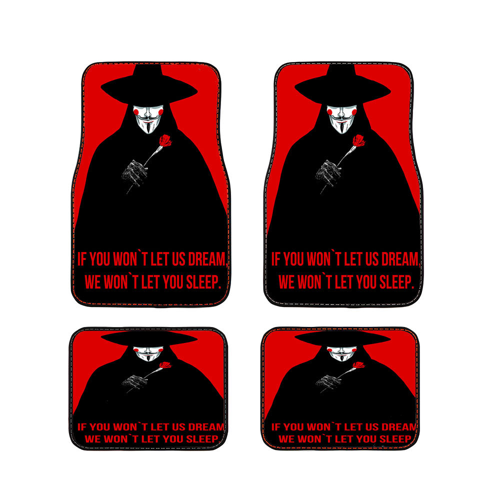 V For Vendetta Quote Car Floor Mats Accessories