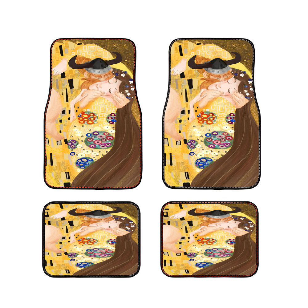 Valka And Stoick A Viking Kiss Van Gogh Style Art Car Floor Mats Accessories