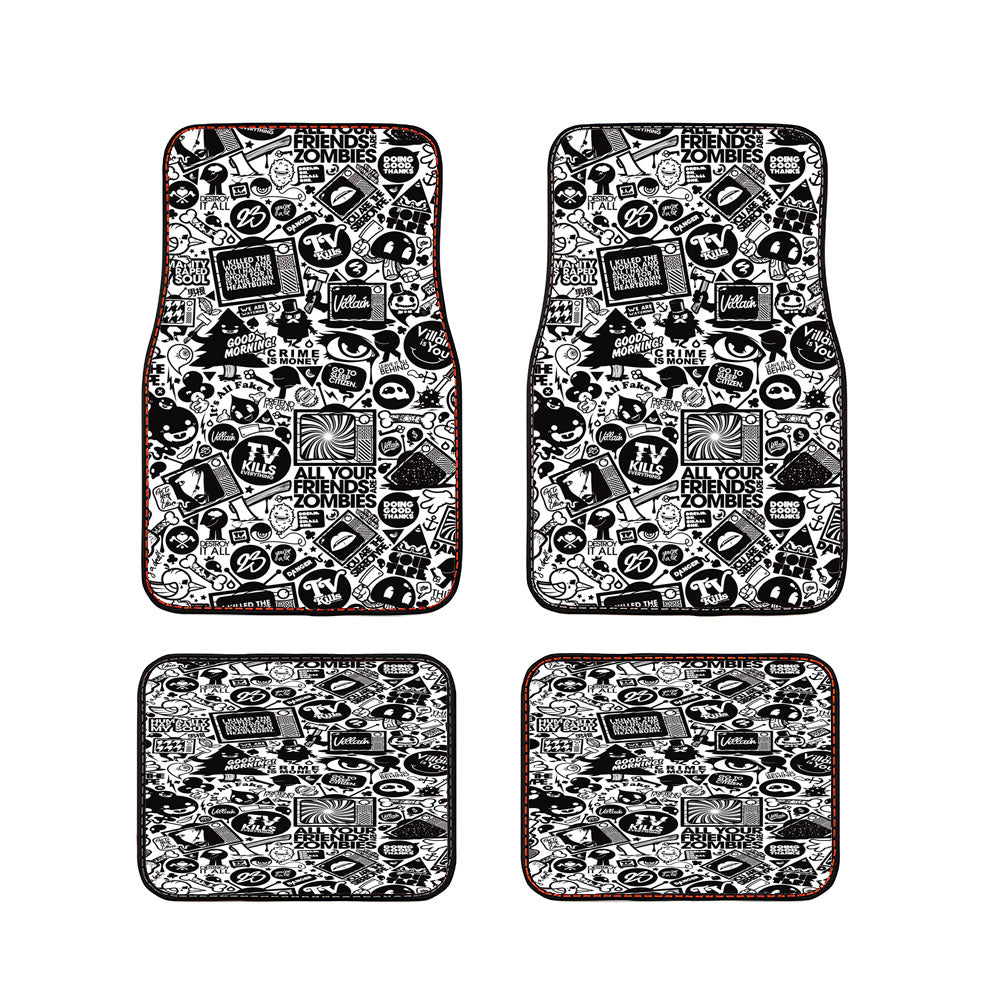 Villain Characters And Logo Collage Car Floor Mats Accessories