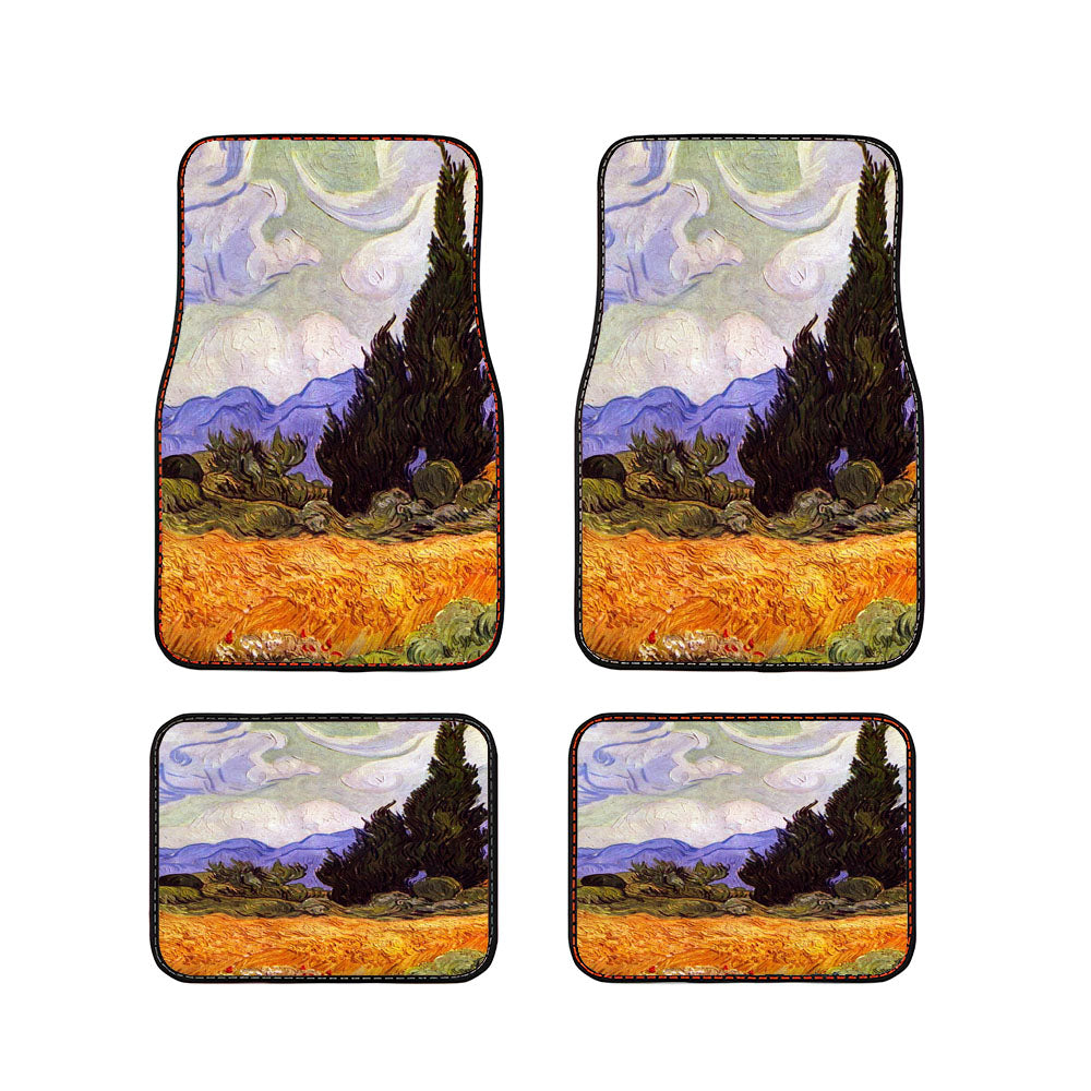 Vincent Van Gogh Wheat Field With Cypresses Car Floor Mats Accessories