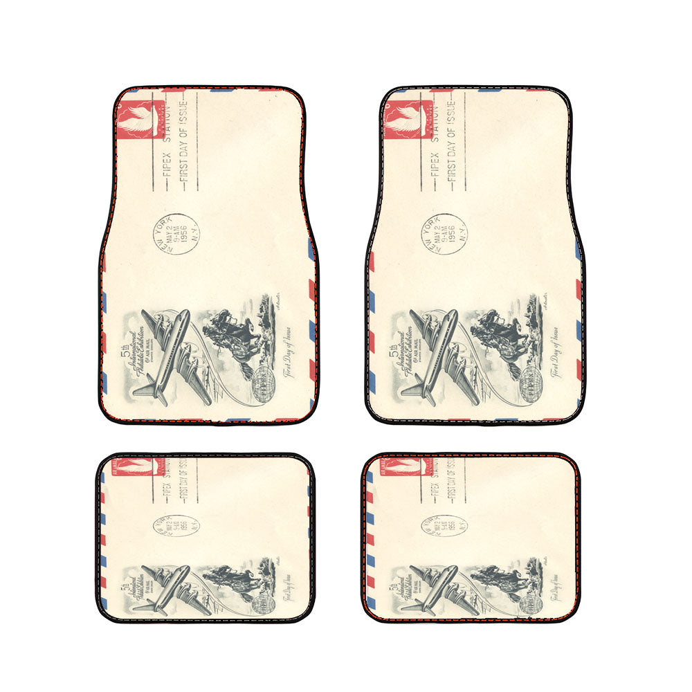 Vintage Airmail Envelope Car Floor Mats Accessories