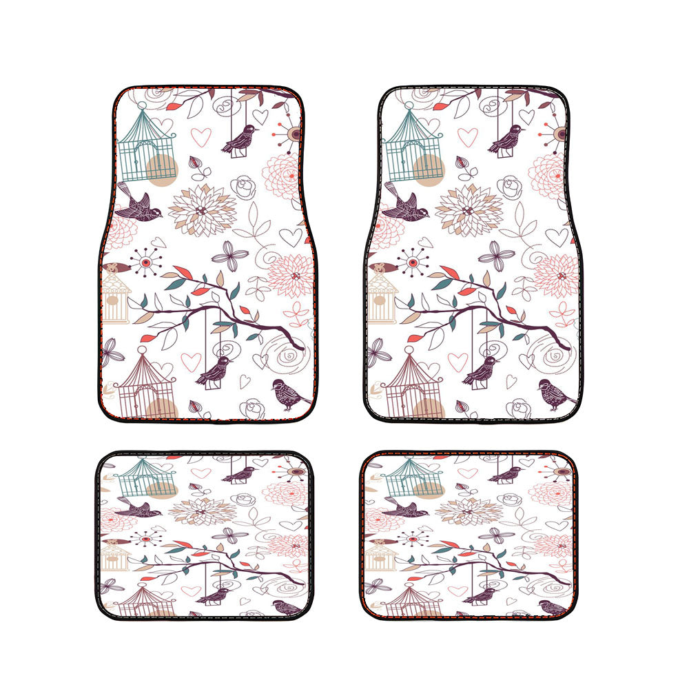 Vintage Birds Patterns Car Floor Mats Accessories