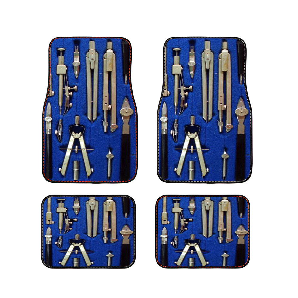 Vintage Blue Drafting Box Car Floor Mats Accessories