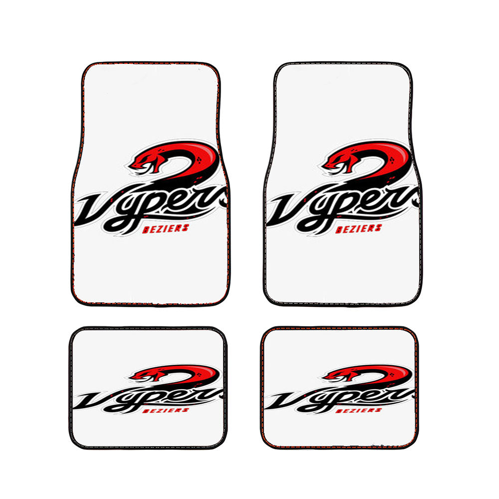 Vypers Beziers Logo White Car Floor Mats Accessories