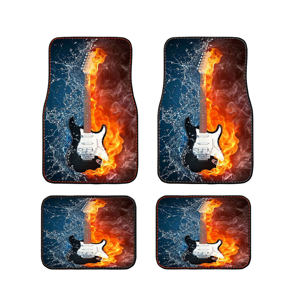 Water And Fire Guitar- Car Floor Mats Accessories