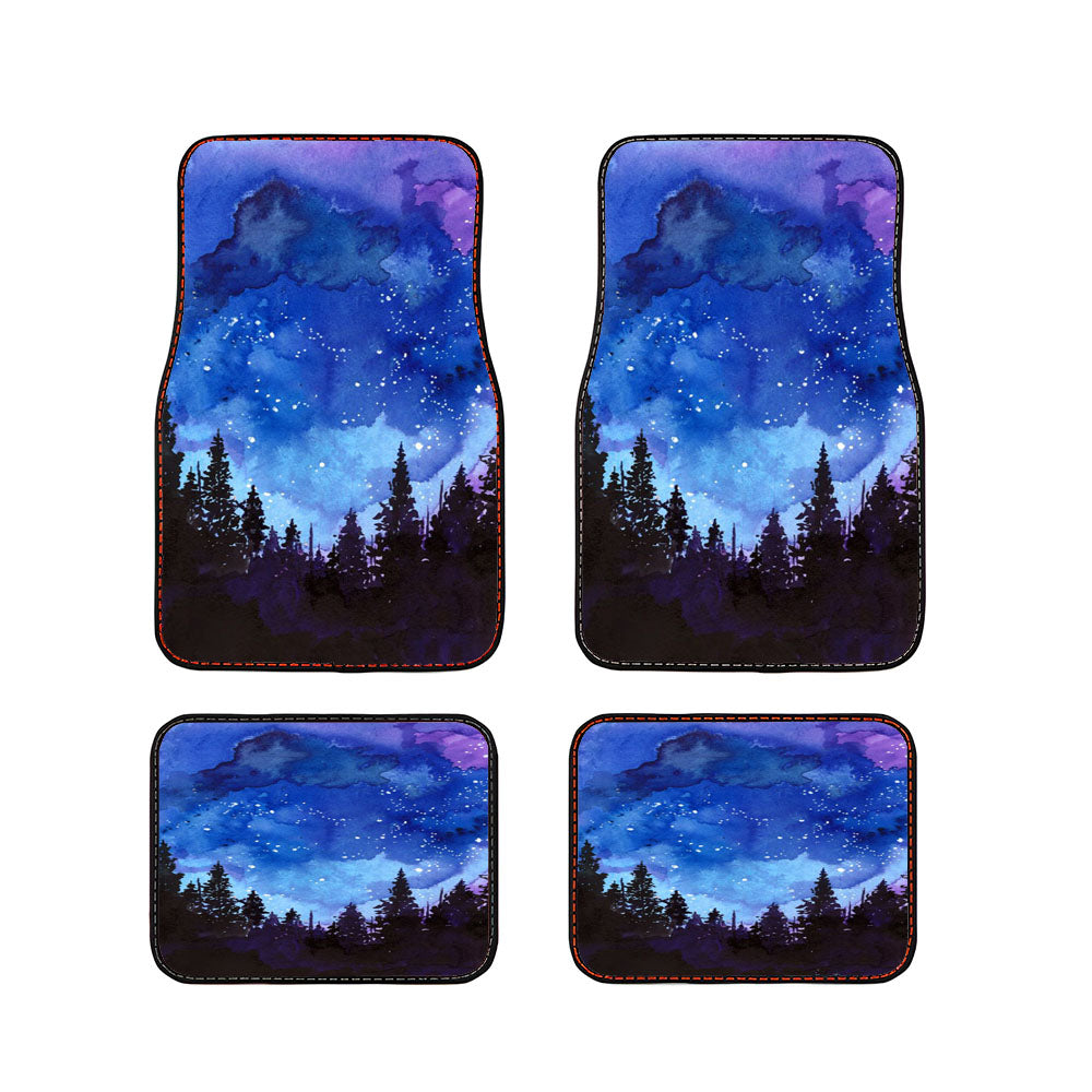 Water Colour Blue Spind Car Floor Mats Accessories