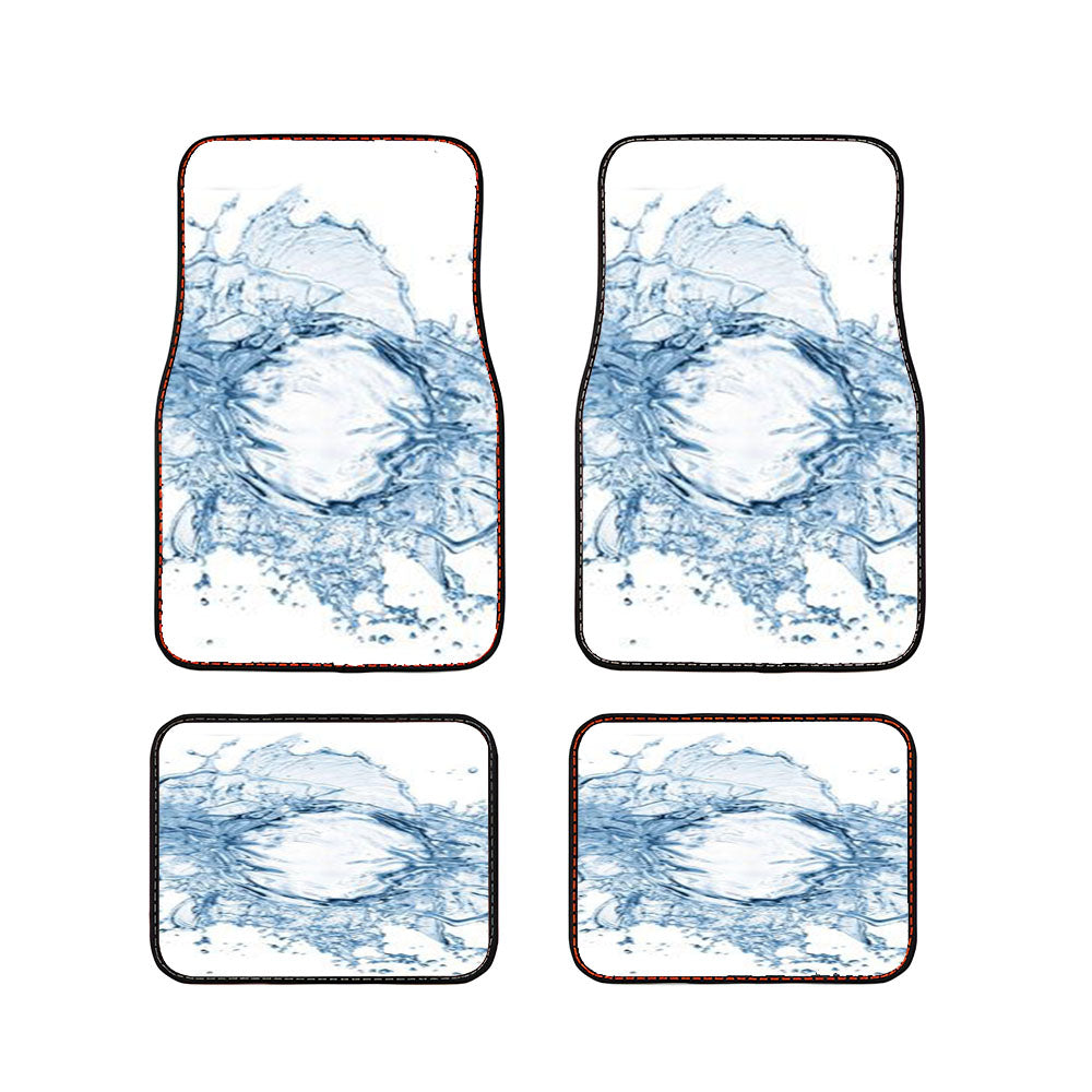Water Splash Abstract White Car Floor Mats Accessories