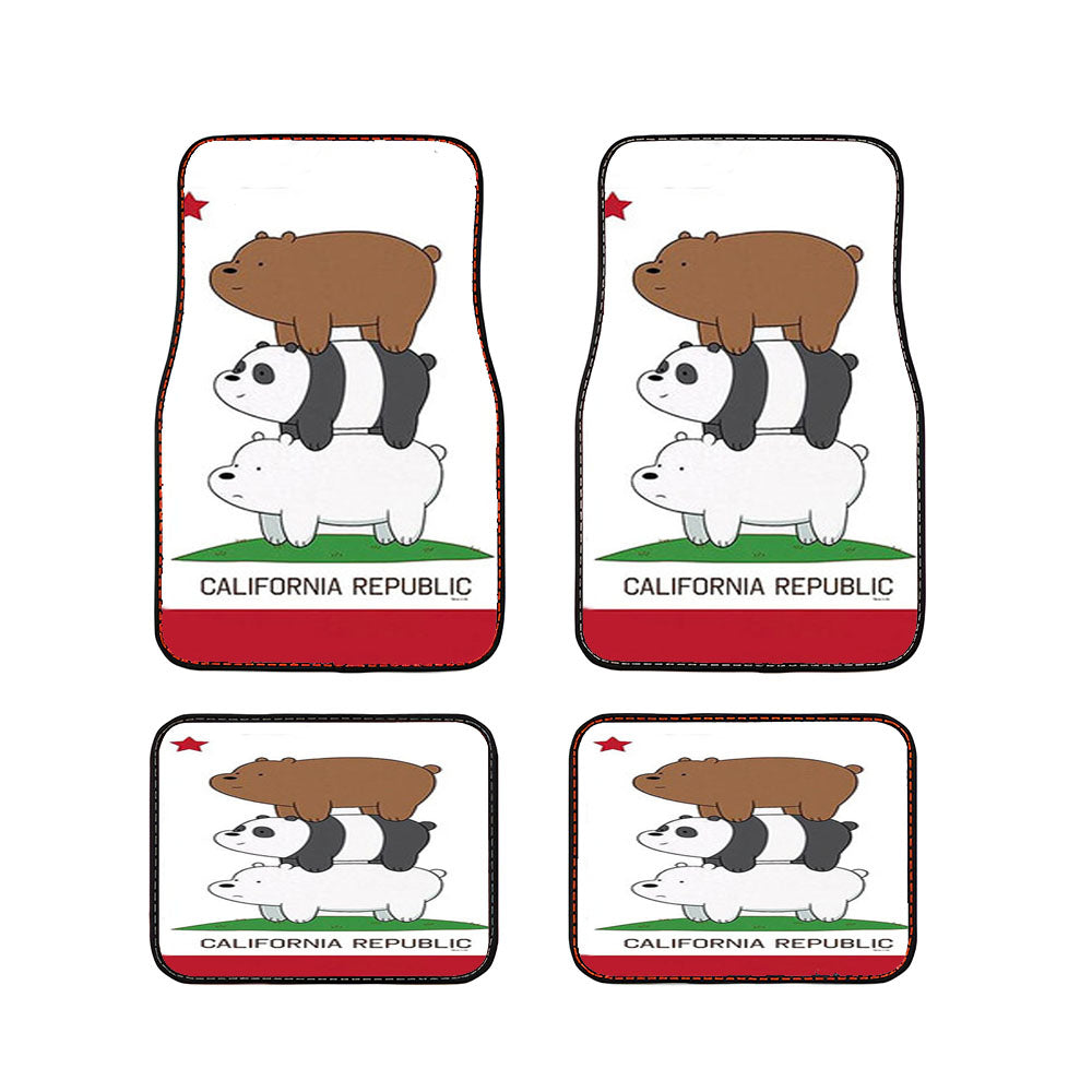 We Bare Bears California Republic Car Floor Mats Accessories