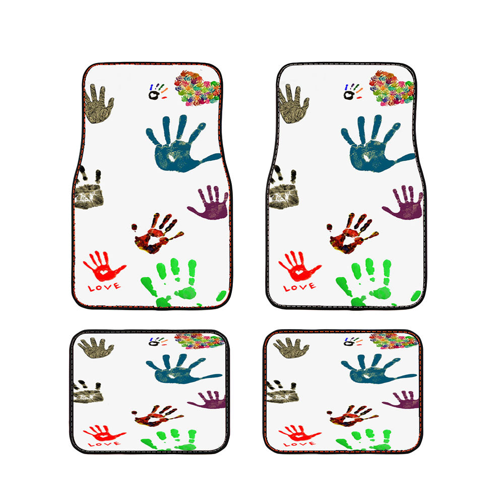 We Loved Hand Print Car Floor Mats Accessories