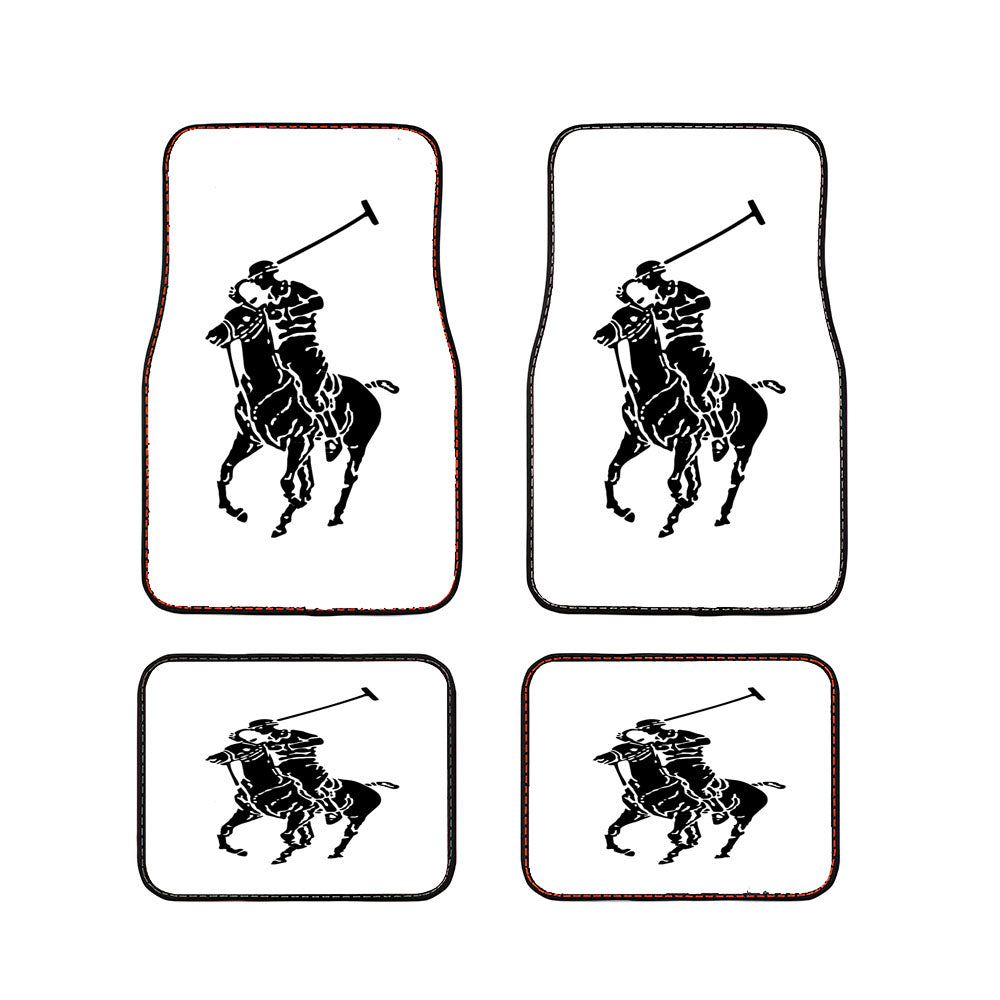 White Black Polo Ralph Lauren Logo Car Floor Mats Accessories