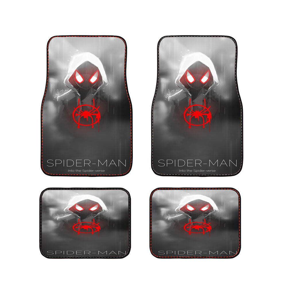 White Black Spiderman Into The Spider-Verse Car Floor Mats Accessories